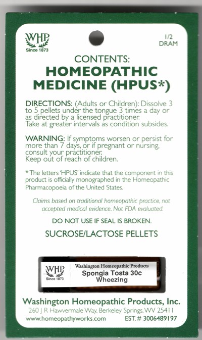 Label - Spongia Tosta 30c